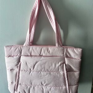 Pink Quilted Tote Bag
